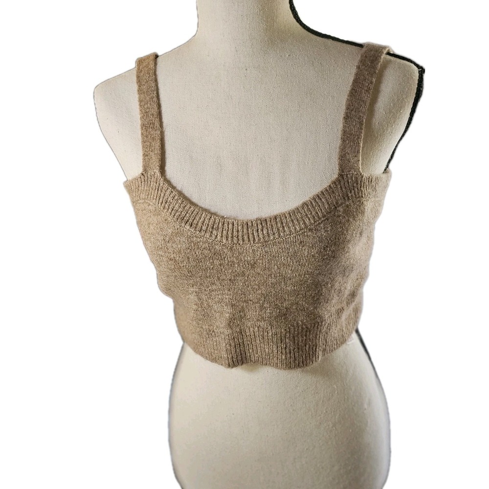 Zara Sweater Bustier Crop Cami Brown SZ M Y2K Retro 90's